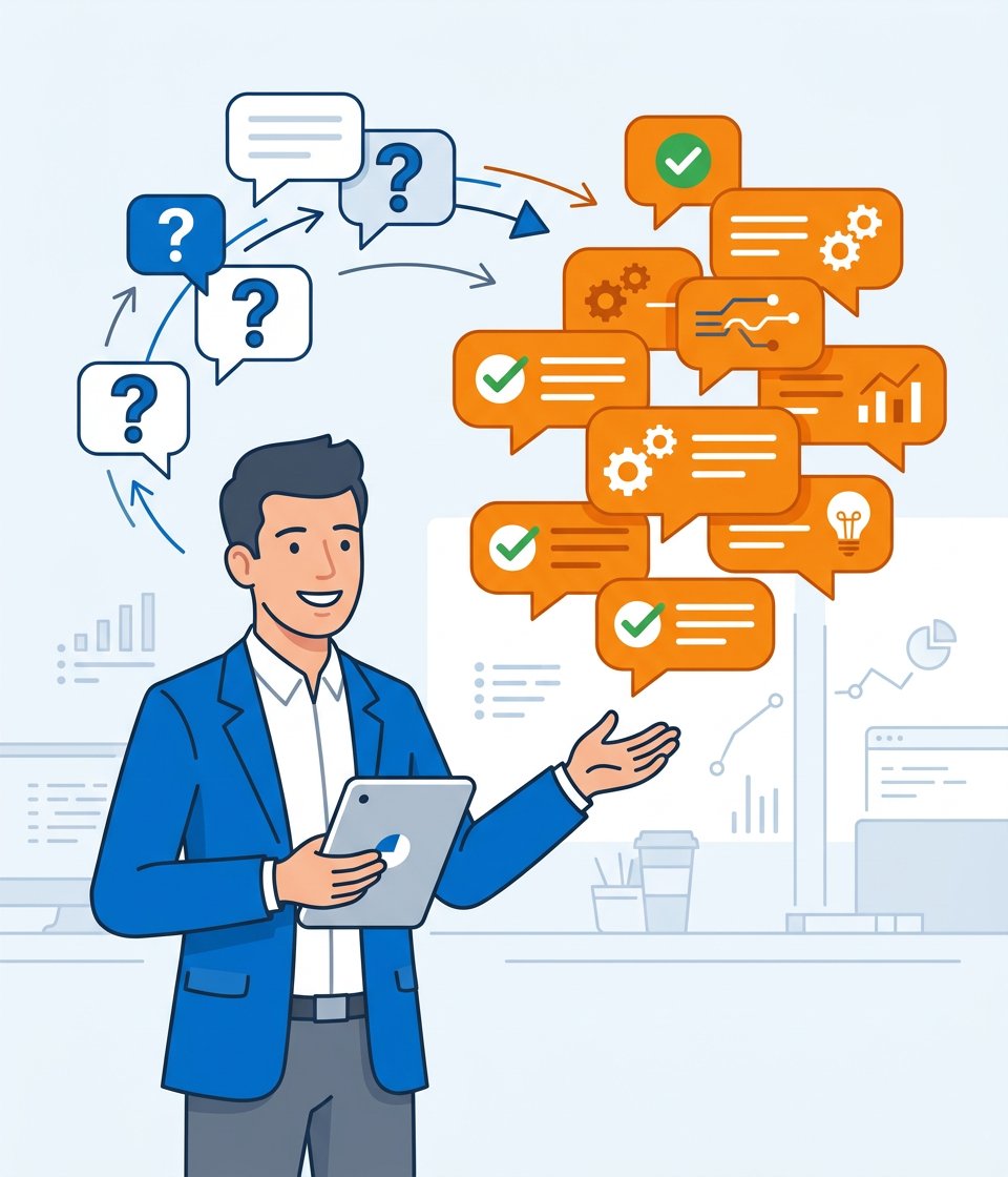 Consultant répondant aux questions fréquentes